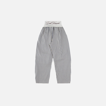 Y2K Diamond Plaid Pleated Wide Leg Pants