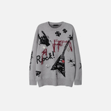 Premium Gothic Cartoon Knitted Fringe Sweater