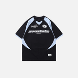 Breathable Graphic Print Racing Sports Cotton T-Shirt
