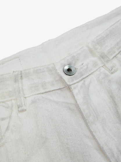 Colorful Cross Patch Straight Leg with Detachable Chain Jeans; White / M, White / L, White / XL, White / 2XL