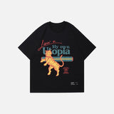 Living In My Own Utopia Tiger Print T-shirt