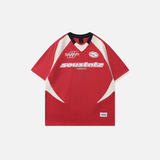 Breathable Graphic Print Racing Sports Cotton T-Shirt