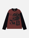 Gothing Colorful Rockstar Print Long Sleeve T-Shirt