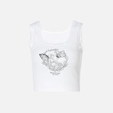 Lace Trim Sleeveless Crop Top