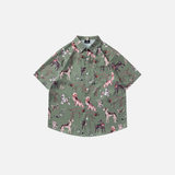 Vibrant Durable Graffiti Dog Graphic Short Sleeve Shirt