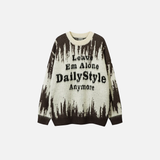 Autumn Chic Retro Letter Knitted Sweater