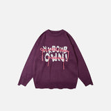 Rope Letter Print Sweater