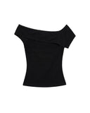 Off-Shoulder Fitted Graphic Tee