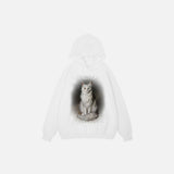 Royal Cat Graphic Print Hoodie
