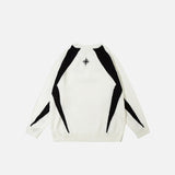 Letter Patchwork Oversized Sweater