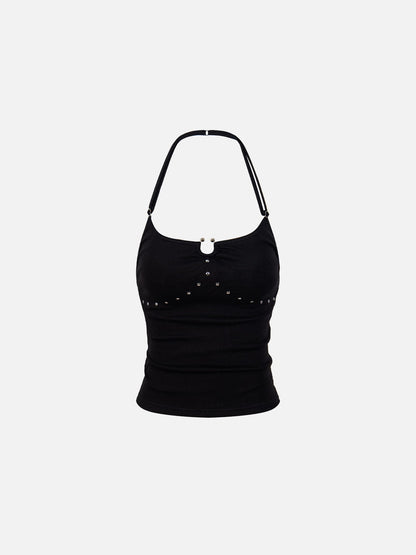 Studded Halter Tank Top