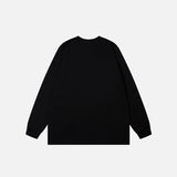 Oversized Cartoon Blindfolded Girl Sweatshirt