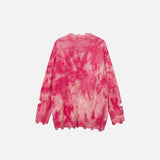 Knitted Tie-dye Holes Distressed Sweater