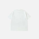 Back view of the white Y2K Goth Graphic T-shirt in a gray background