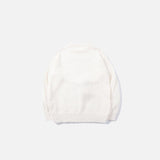 Back view of the apricot Graphic Bear Embroidered Sweater in a gray background