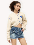 Bow Denim Micro Mini Skirt