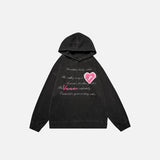 Heart Poetry Graphic Print Hoodie