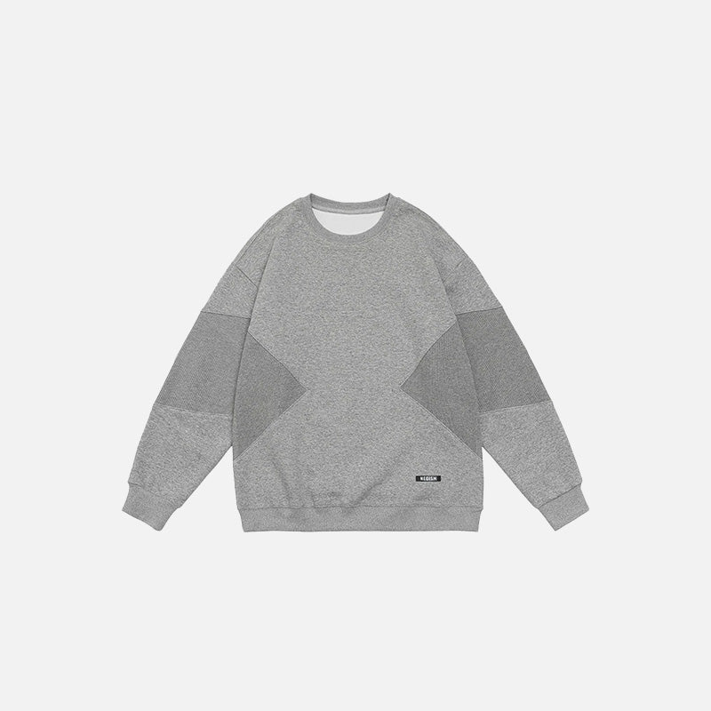Front view of the gray Bold Contrast Sweatshirt in a gray background