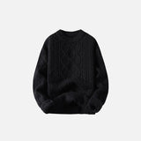 Loose Solid Color Crewneck Sweater