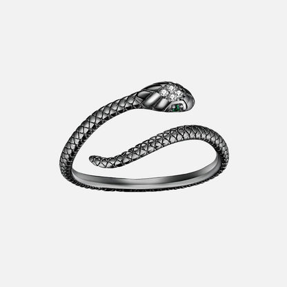 Snake 925 Sterling Silver Platinum Plated Ring