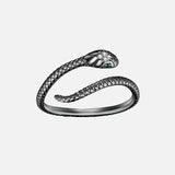 Snake 925 Sterling Silver Platinum Plated Ring
