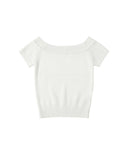 Off-Shoulder Knit Bow Top