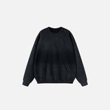 Front view of the black Classic Washed Oversized Sweatshirt in a gray background