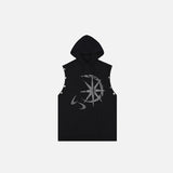 Rhinestone Graphic Print Hoodie