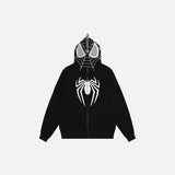 Y2K Zip-up Spider Mask Hoodie