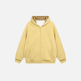 Stylish American Vibe Loose Zip-Up Hooded Sweatshirt