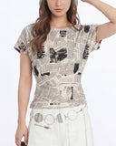 Vintage Newspaper Print Tee