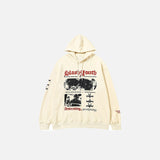 Retro Graphic Fingers Printed Hoodie