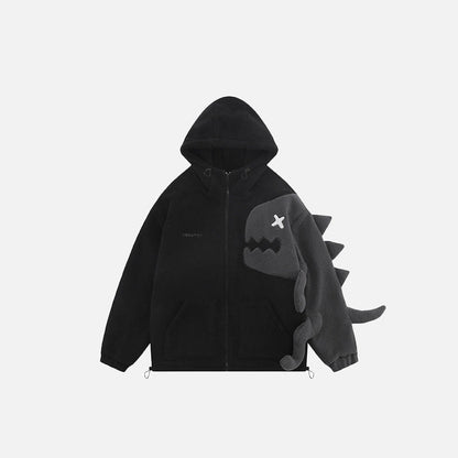 Loose Dinosaur Arm Fleece Jacket