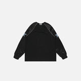 Back view of the black Star Sport Long Sleeve T-shirt in a gray background
