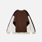 Retro Color Block Patchwork Oversized Sweatshirt