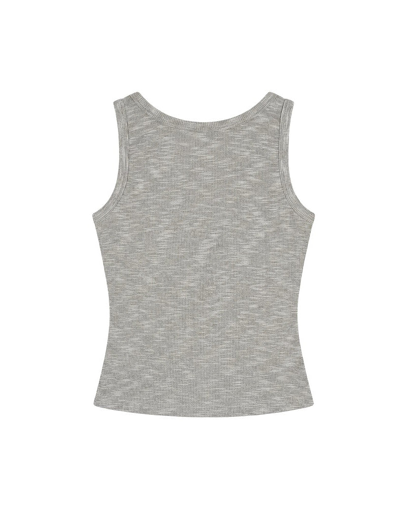 Essential Ribbed Button Tank Top