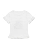 Lace Trim Graphic Baby Tee