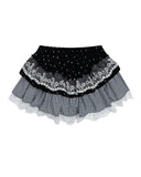 Patchwork Plaid Lace Mini Skirt
