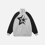 Star Embroidery Zip-up Jacket