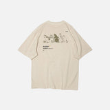 Rubbing Bath Cats Print T-shirt