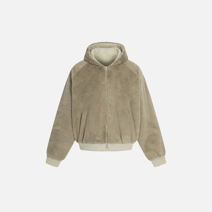 Streetwear Double-Sided Fleece Lined Hooded Jacket
