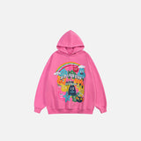 Cartoon Graphic Rainbow Loose Hoodie