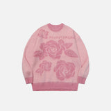 Loose Flower Graphic Oversized Sweater