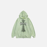 Loose Zip-up Cross Hoodie