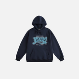 Heavyweight Letter Print Fleece Sporty Hoodie