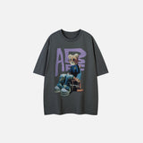 Front view of the grey Bear Essence T-shirt in a gray background