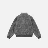 Star Graphic Embroidery Varsity Jacket
