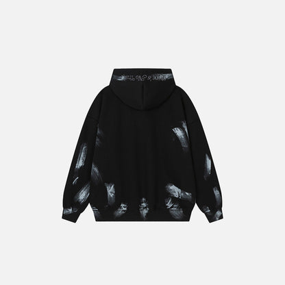 Back view of the black Urban Motion Hoodie in a gray background