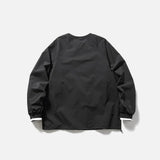 Back view of the black Metro Breeze Windbreaker Sweatshirt in a gray background