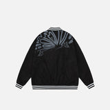 Butterfly Embroidery Varsity Jacket